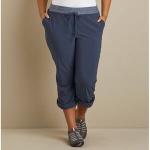 Duluth Trading Co Women's Armachillo Cooling Bootcut Pants 24W Blue Roll Tab